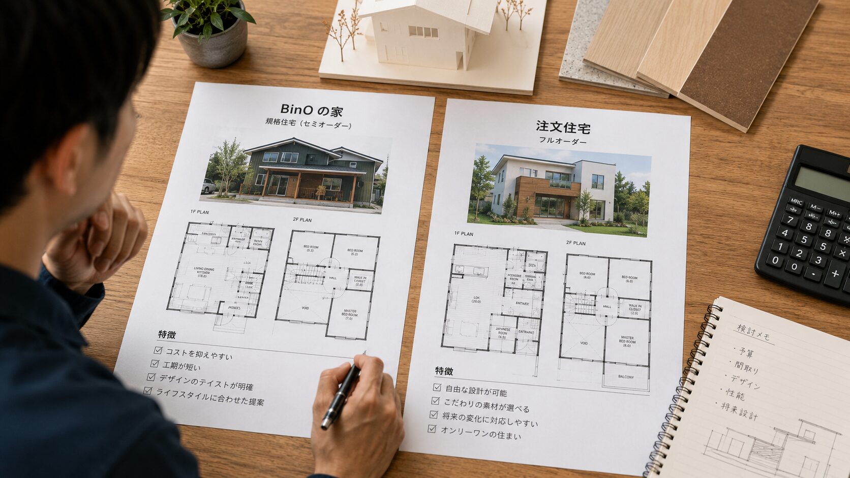 注文住宅とBinO規格住宅の違い｜どちらが自分に向いているか徹底比較